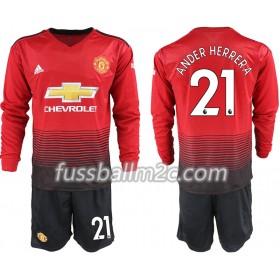 Fußballtrikots Manchester United ANDER HERRERA 21 Kinder Heim Trikotsatz 2018-2019 Langarm